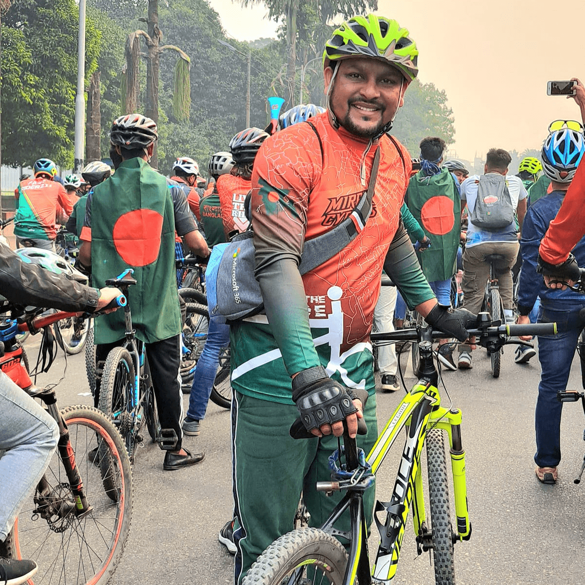 Kahafil Ora cycling in rural Bangladesh